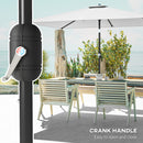 Outsunny Garden Parasol, Outdoor Umbrella With Tilt Function, Cream White