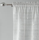 Lima Silver Metallic Lurex Stripe Voile Panels - Pair