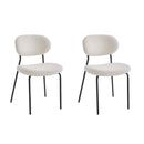 Livingandhome 2Pcs Upholstered Dining Chair with Metal Frame