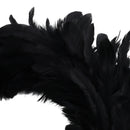 Black Feather Wreath with Lights for Halloween