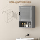 HOMCOM Bathroom Cabinet, Wall Mounted Cabinet with Adjustable Shelves, Grey