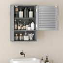 HOMCOM Bathroom Cabinet, Wall Mounted Cabinet with Adjustable Shelves, Grey