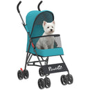 PawHut Foldable Dog Stroller with Mesh Windows for Mini Dogs, Dark Green
