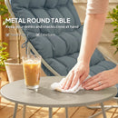 Outsunny Garden Bistro Set, Bistro Table And Chairs W/ Cushions, Dark Grey