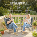 Outsunny Garden Bistro Set, Bistro Table And Chairs W/ Cushions, Dark Grey