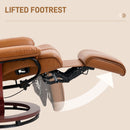HOMCOM PU Leather Reclining Armchair with Footrest for Living Room