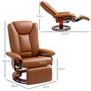 HOMCOM PU Leather Reclining Armchair with Footrest for Living Room