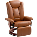 HOMCOM PU Leather Reclining Armchair with Footrest for Living Room