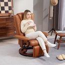 HOMCOM PU Leather Reclining Armchair with Footrest for Living Room