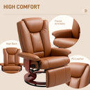 HOMCOM PU Leather Reclining Armchair with Footrest for Living Room