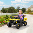 AIYAPLAY 12V Kids Ride on Car, Kids UTV with Electric Dump Bed, Yellow
