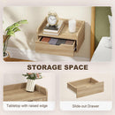 HOMCOM Floating Nightstands Set of 2, Nightstand with Drawer, Natural Wood