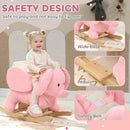 AIYAPLAY Kids Rocking Horse, Baby Ride On Rocker With Safety Belt, Pink