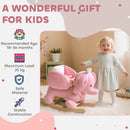 AIYAPLAY Kids Rocking Horse, Baby Ride On Rocker With Safety Belt, Pink