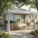 Outsunny 3 X 4 M Outdoor Garden Gazebo With UPF50+ Double Roof, Dark Grey