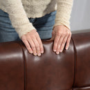 HOMCOM Compact Small Sofa With Solid Wood Frame, Vintage 2 Seater Sofa Brown