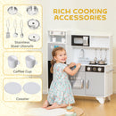AIYAPLAY Kids Play Kitchen Toy Kitchen With Stove Sounds, Ice & Coffee Maker