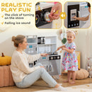 AIYAPLAY Kids Play Kitchen Toy Kitchen With Stove Sounds, Ice & Coffee Maker