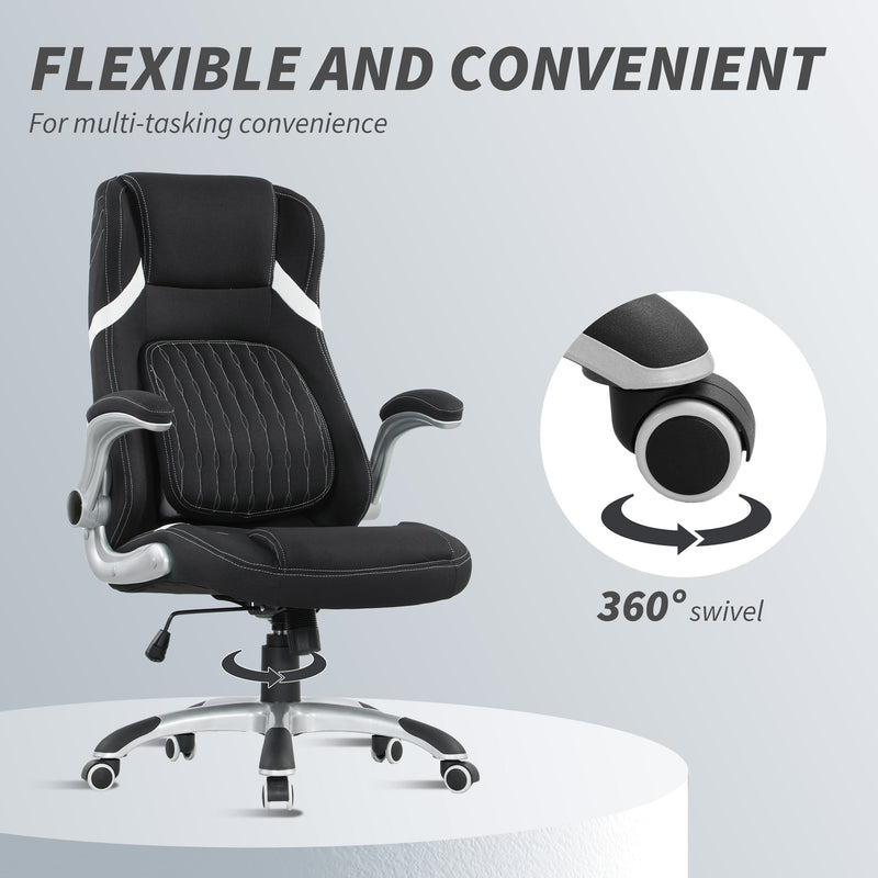 Vinsetto Fabric Office Desk Chair W/ Adjustable Height Tilt Function