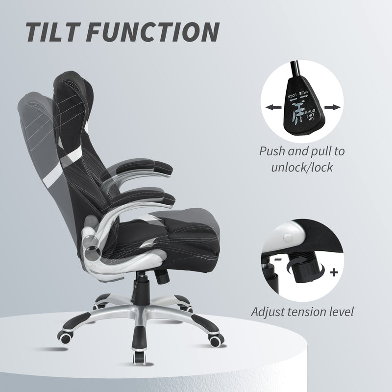 Vinsetto Fabric Office Desk Chair W/ Adjustable Height Tilt Function