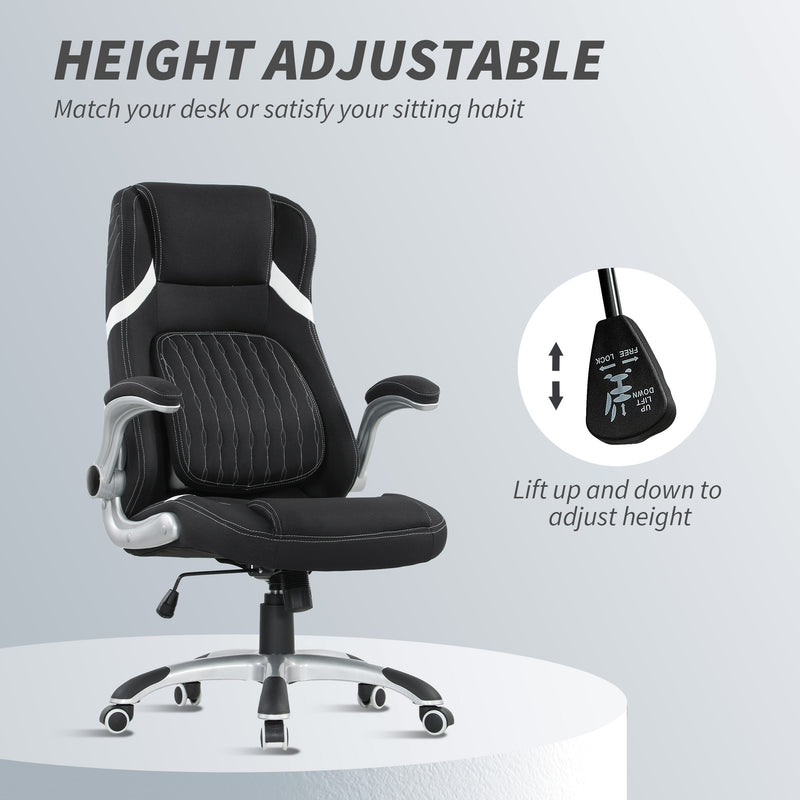 Vinsetto Fabric Office Desk Chair W/ Adjustable Height Tilt Function