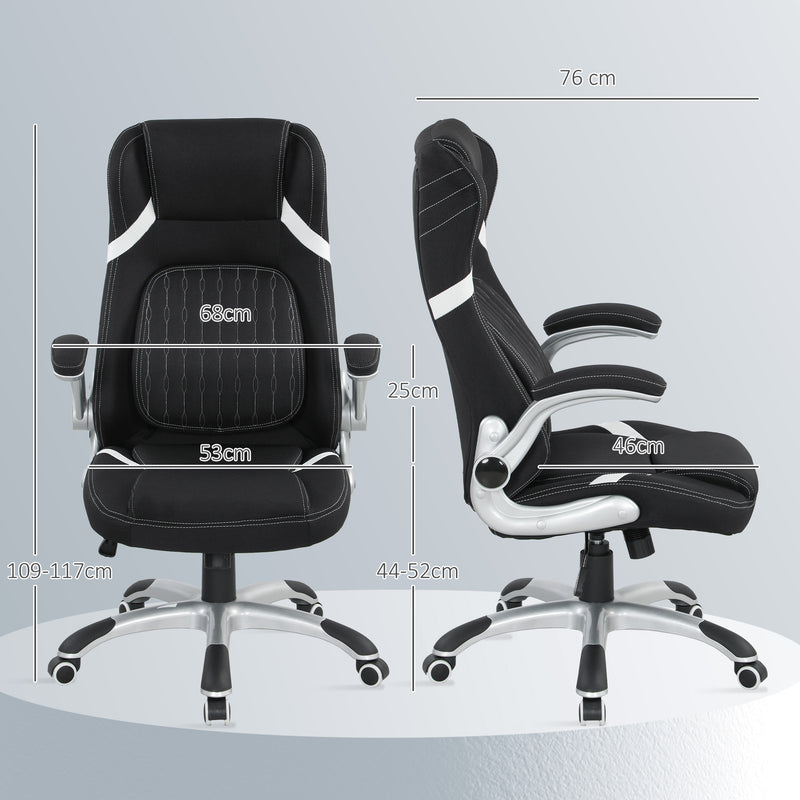 Vinsetto Fabric Office Desk Chair W/ Adjustable Height Tilt Function
