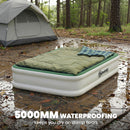 Outsunny Inflatable Mattress Air Bed With Built-in Pump, Dark Green