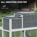 PawHut Wooden Rabbit Hutch, Outdoor Bunny Cage with Waterproof Roof