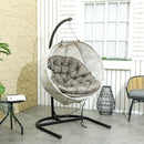 Outsunny Hanging Egg Chair Outdoor Indoor Swing Chair, Folding Basket