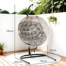 Outsunny Hanging Egg Chair Outdoor Indoor Swing Chair, Folding Basket