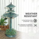 Outsunny 3-in-1 Garden Bird Bath, Birdbath with Large Water Basin, Green