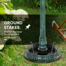 Outsunny 3-in-1 Garden Bird Bath, Birdbath with Large Water Basin, Green