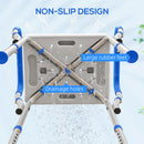 HOMCOM Rust-Free Aluminium Bath Chair with Adjustable Height, Dark Blue