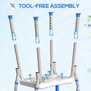 HOMCOM Rust-Free Aluminium Bath Chair with Adjustable Height, Dark Blue