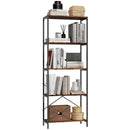 HOMCOM Industrial Bookshelf, Freestanding Bookcase, Rustic Brown and Black