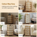 HOMCOM Chest of Drawers, 4 Drawers Dresser with Bamboo Frame, Cream White