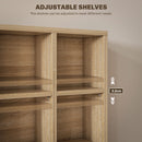 HOMCOM DVD CD Media Storage Rack, Video Display Unit, 89 X 130.5 Cm, Natural Wood Finish/Grey