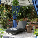 Outsunny Outdoor Rattan Sun Lounger With Reclining Back, Wheels