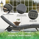 Outsunny Outdoor Rattan Sun Lounger With Reclining Back, Wheels