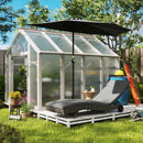 Outsunny Outdoor Rattan Sun Lounger With Reclining Back, Wheels