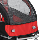 HOMCOM 2 Seat Bike Trailer with 5 Point Harness, for 18+ Months, Red