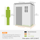 Outsunny 5' X 3' Garden Shed W/ Floor, Lockable Door, Window And Vent Black