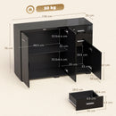HOMCOM Modern Sideboard Kitchen Storage Cabinet, High Gloss Black