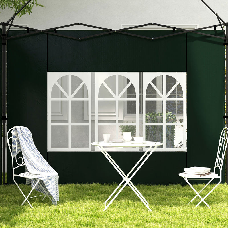 Outsunny Gazebo Side Panels for 3x3(m) or 3x6m Gazebo Canopy, 2 Pack, Green