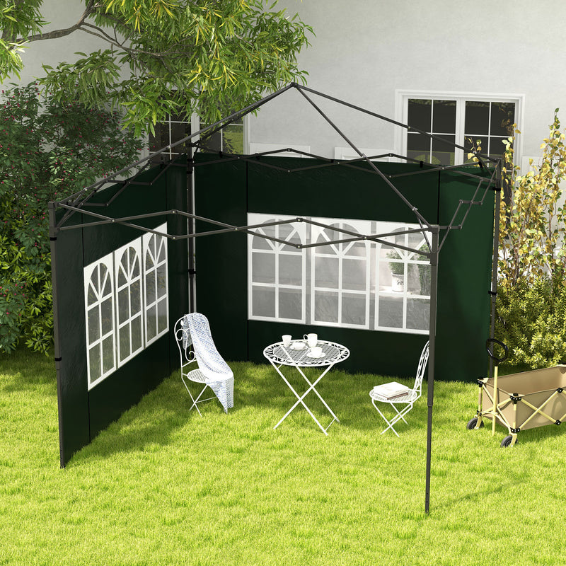 Outsunny Gazebo Side Panels for 3x3(m) or 3x6m Gazebo Canopy, 2 Pack, Green
