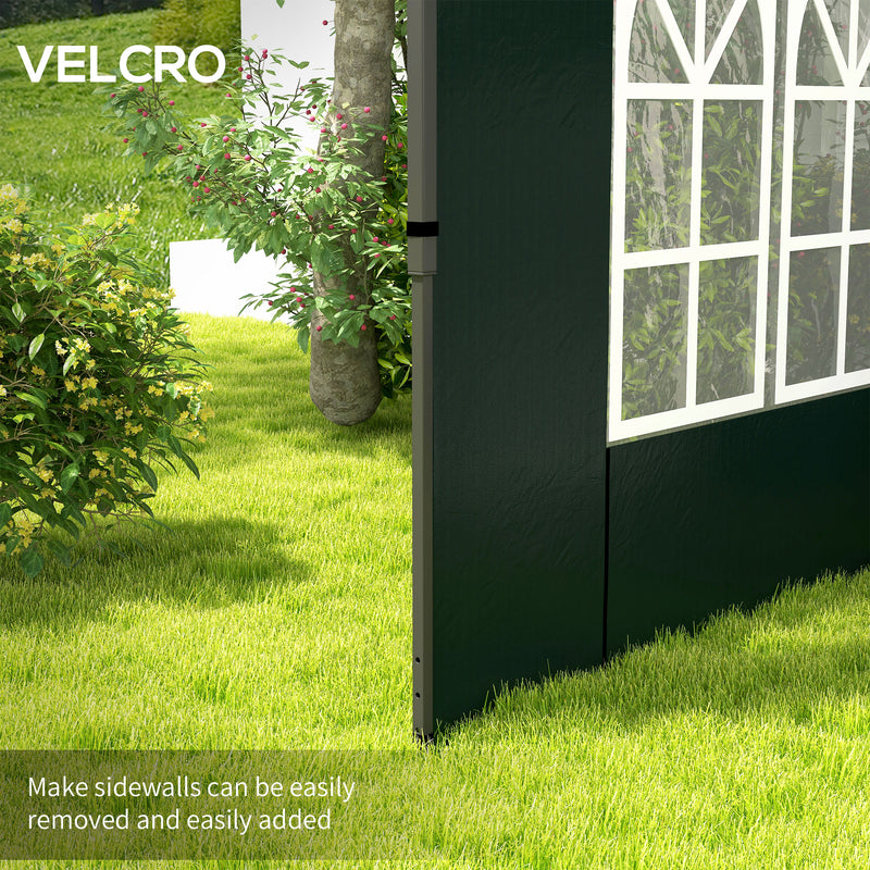Outsunny Gazebo Side Panels for 3x3(m) or 3x6m Gazebo Canopy, 2 Pack, Green