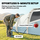 Outsunny Inflatable Camping Tent W/ Air Pump, 2-3 Person Blow Up Tent, Blue