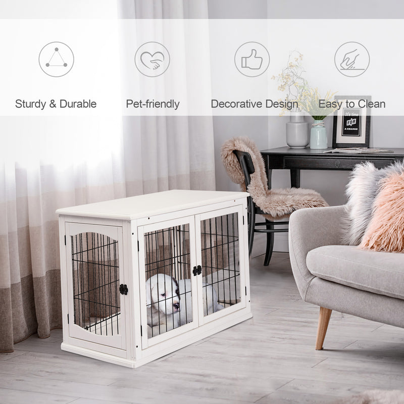 Small white dog crate sales
