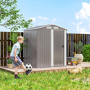 Outsunny 5ft x 4.3ft Outdoor Metal Storage Shed with Sliding Door Sloped Roof