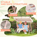 AIYAPLAY Kids Garden Swing Chair, Swing Seat with Adjustable Canopy, Pink